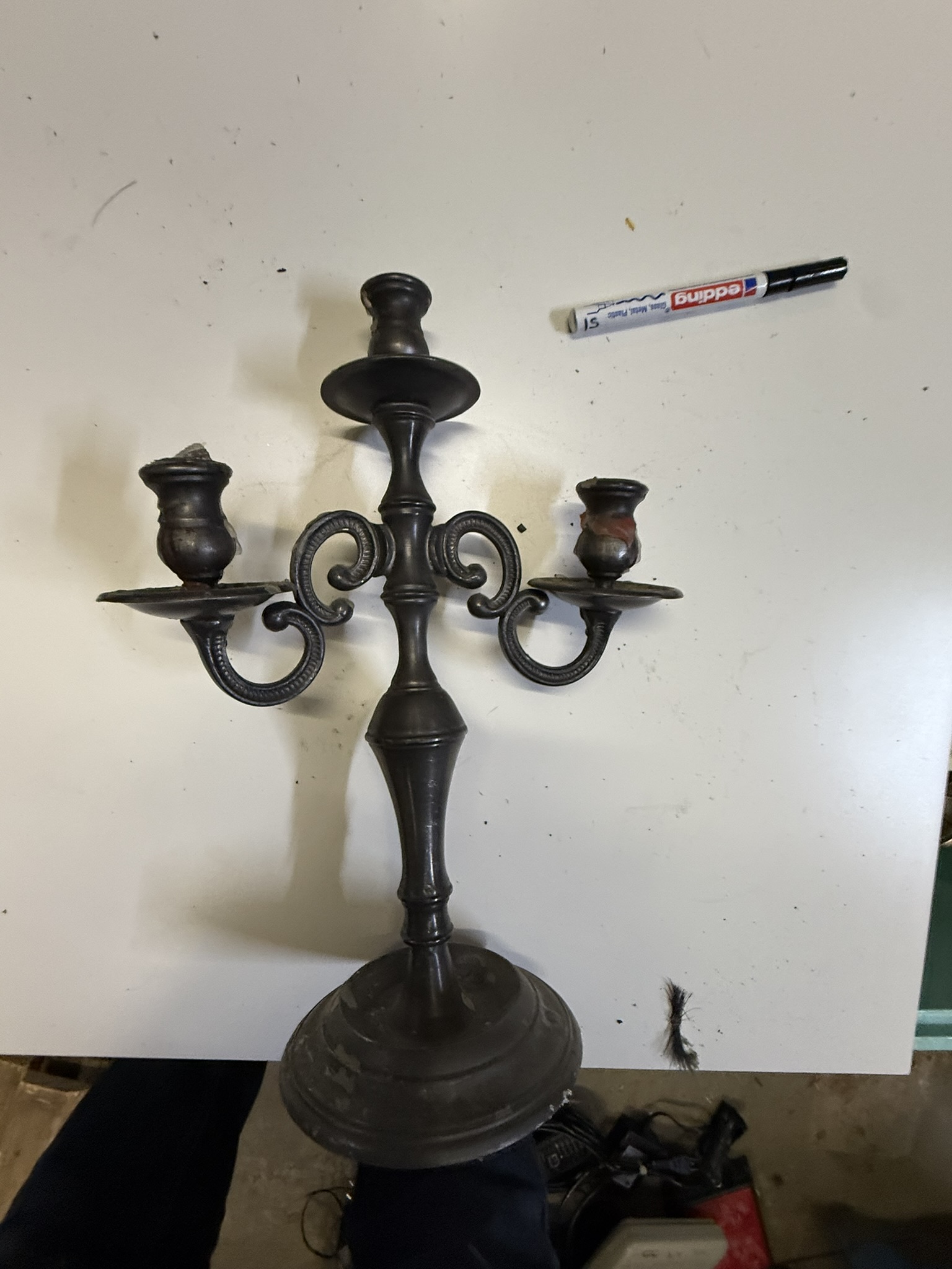 A05-009 Kerzenleuchter Zinn dreiarmig